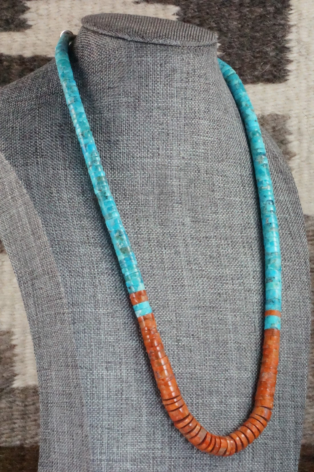 Turquoise & Sponge Coral Necklace - Joe Garcia