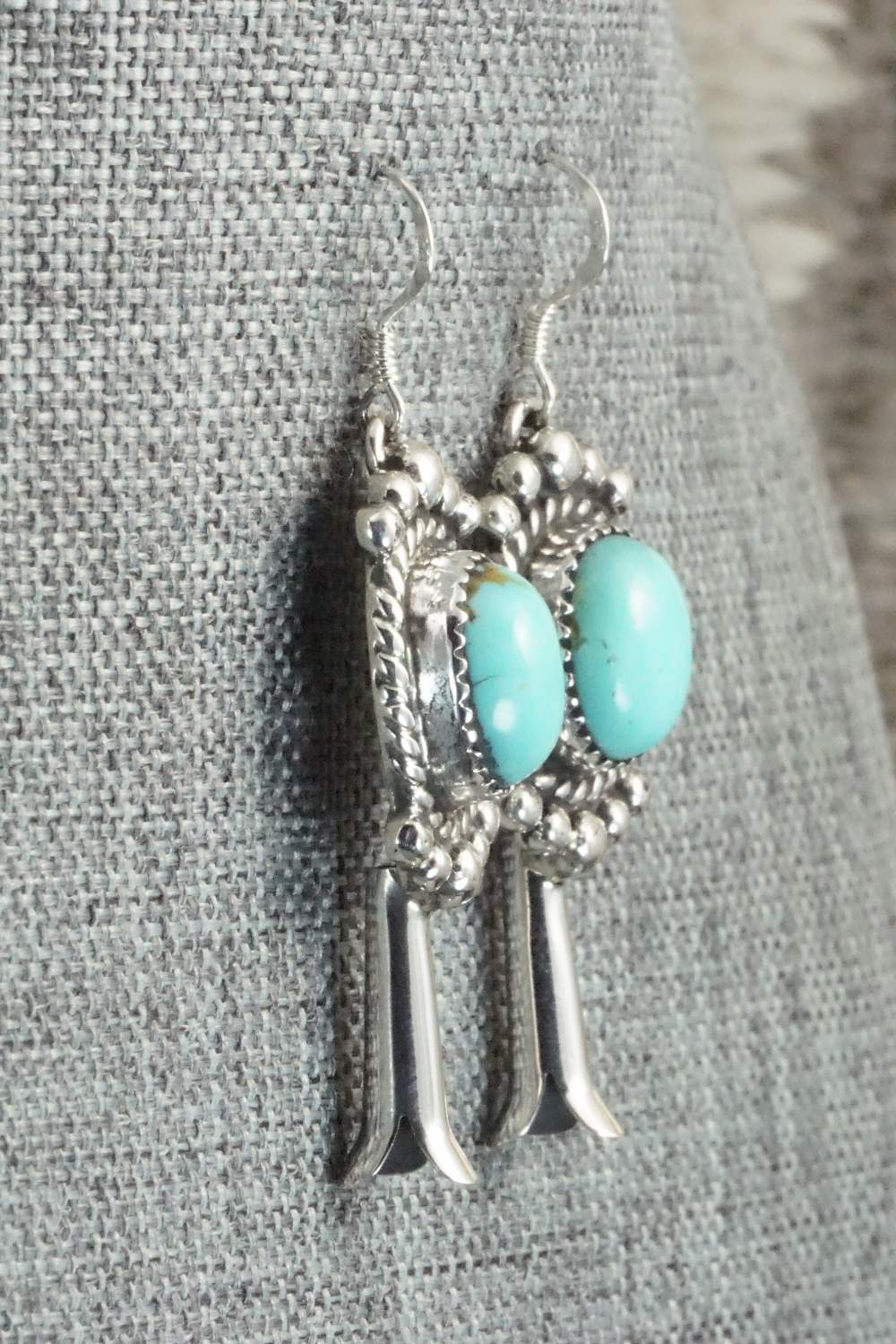 Turquoise & Sterling Silver Earrings - Vernon K Johnson