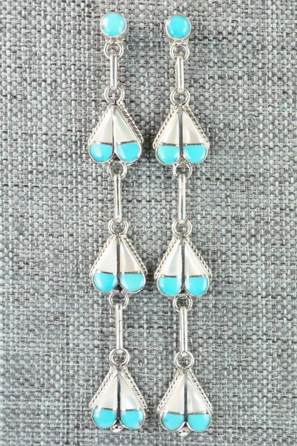 Turquoise & Sterling Silver Earrings - Velda Nastacio