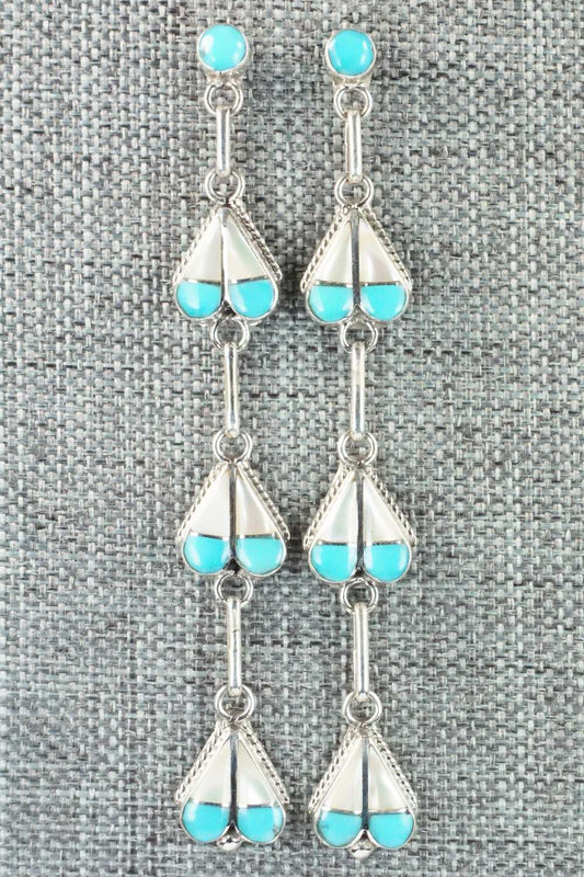 Turquoise & Sterling Silver Earrings - Velda Nastacio