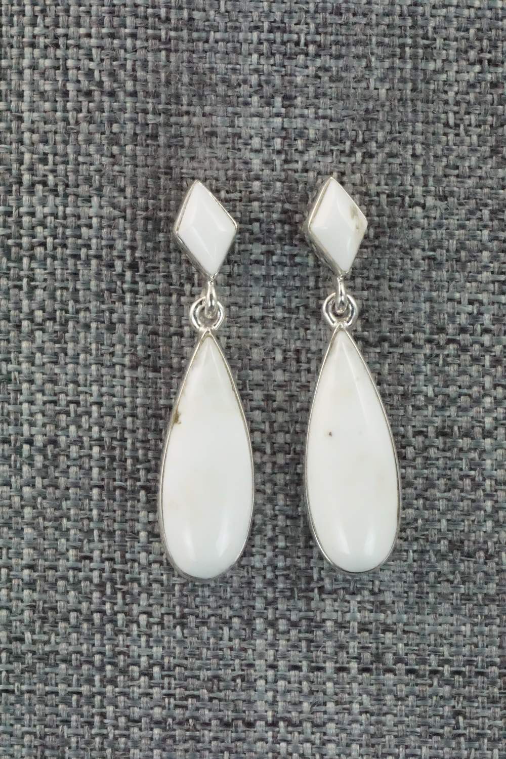 White Buffalo & Sterling Silver Earrings - Cathy Webster