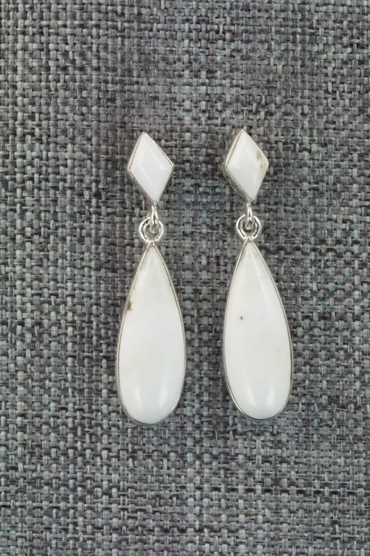 White Buffalo & Sterling Silver Earrings - Cathy Webster