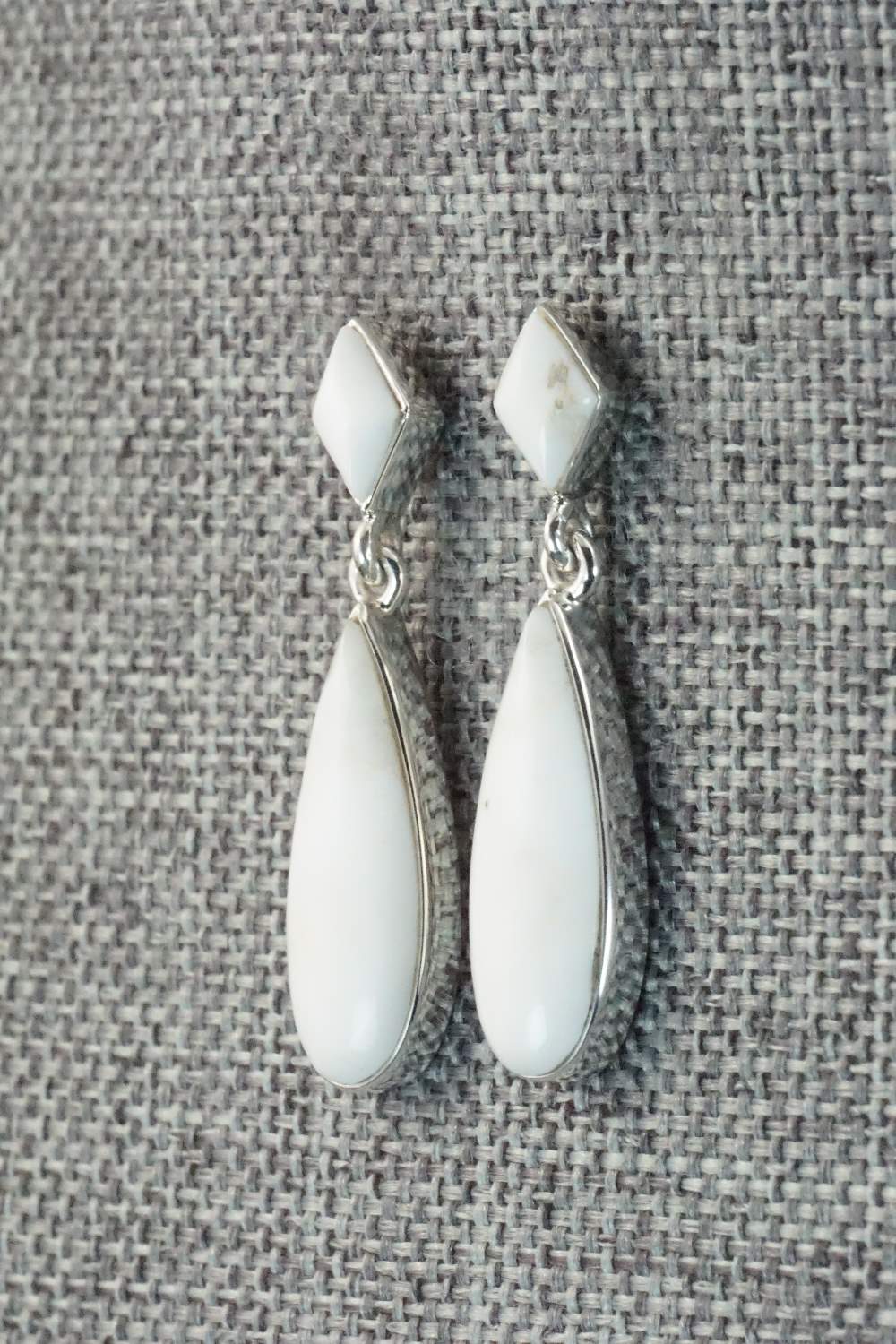 White Buffalo & Sterling Silver Earrings - Cathy Webster