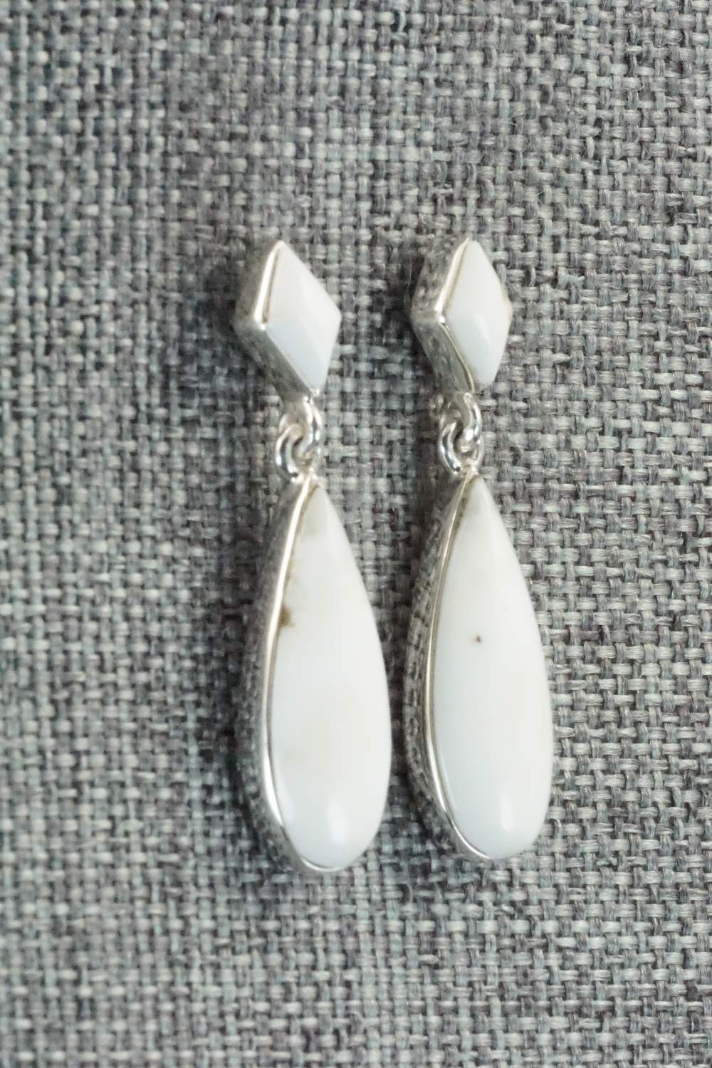 White Buffalo & Sterling Silver Earrings - Cathy Webster