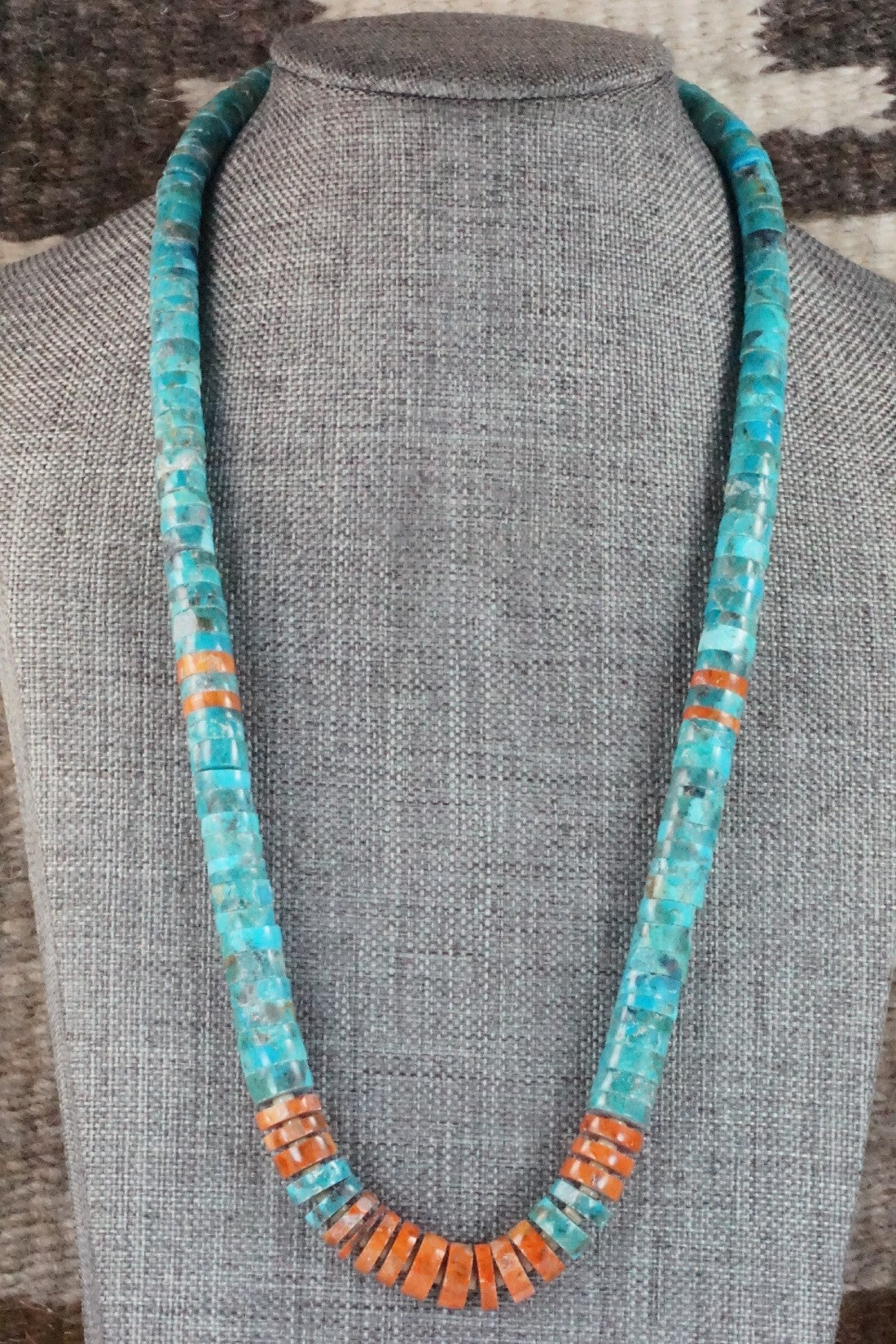 Turquoise & Sponge Coral Necklace - Joe Garcia