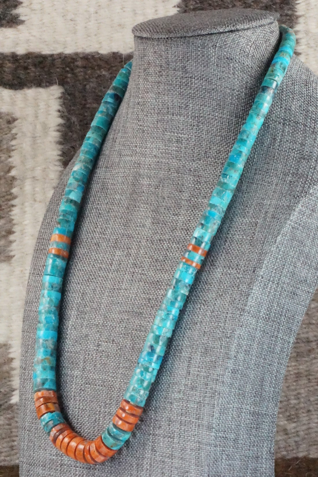 Turquoise & Sponge Coral Necklace - Joe Garcia
