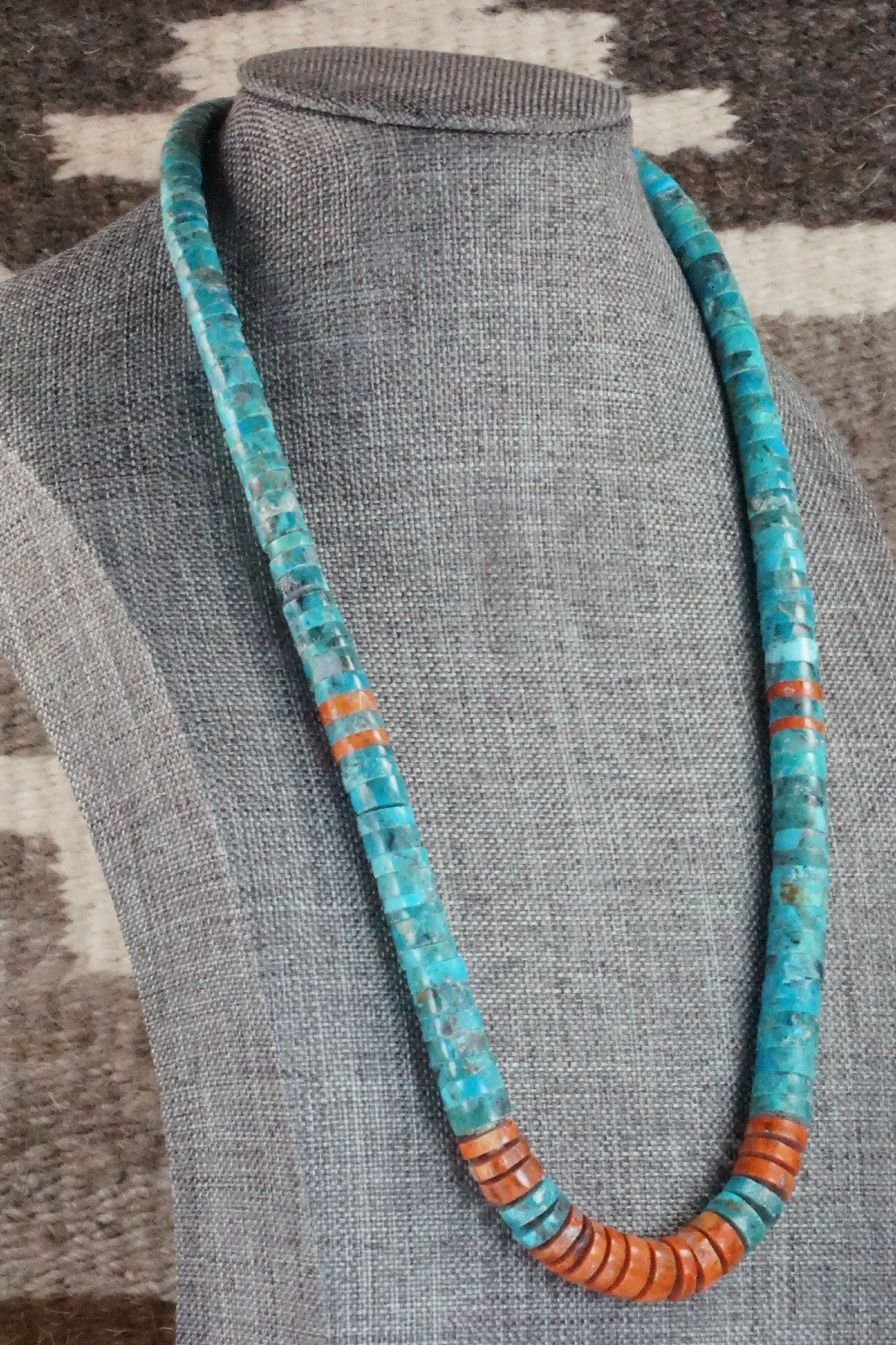 Turquoise & Sponge Coral Necklace - Joe Garcia
