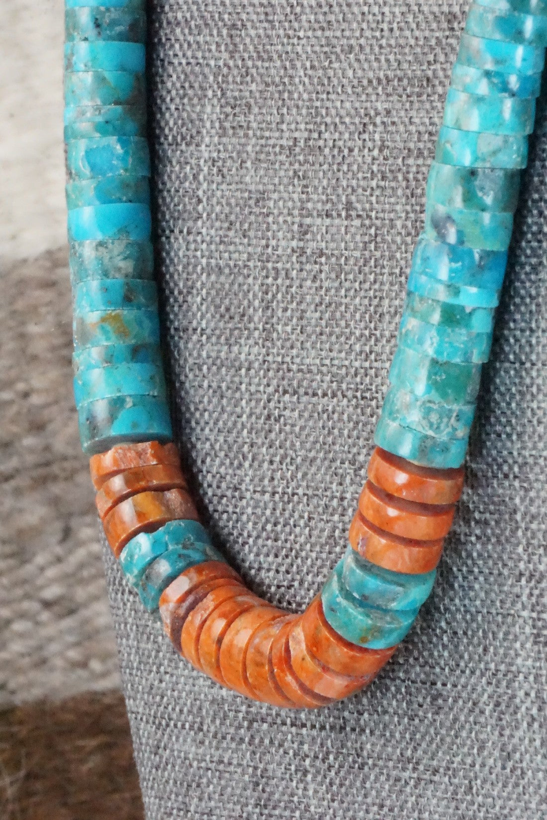 Turquoise & Sponge Coral Necklace - Joe Garcia