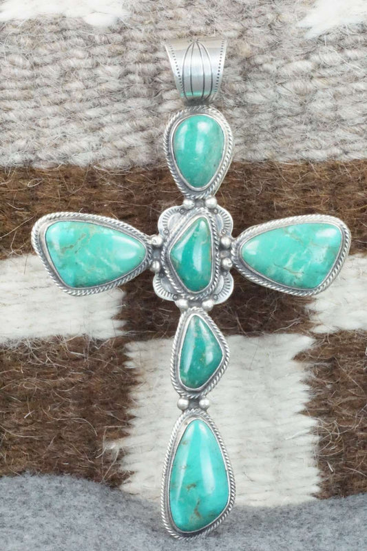 Turquoise & Sterling Silver Pendant - Samuel Yellowhair