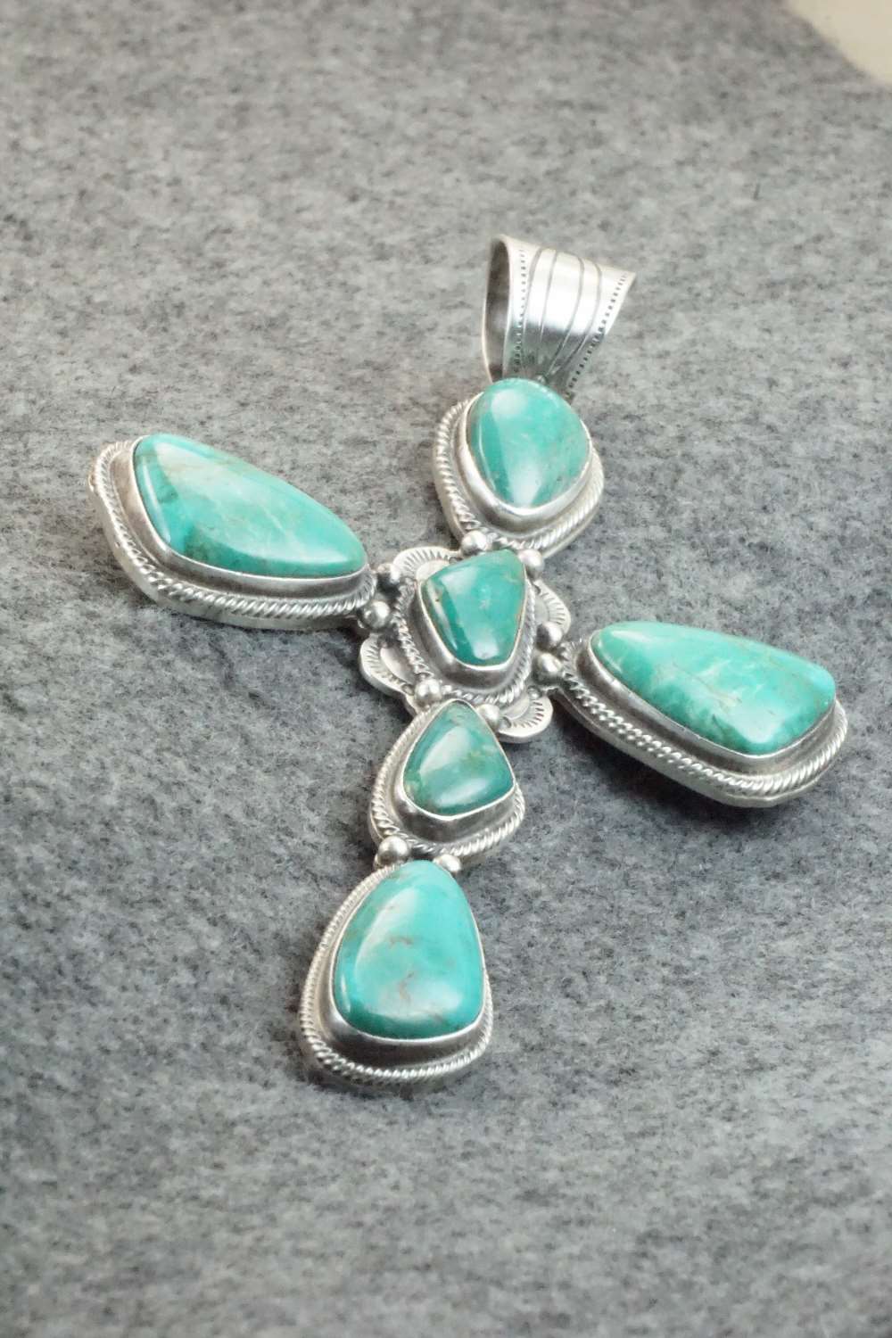 Turquoise & Sterling Silver Pendant - Samuel Yellowhair