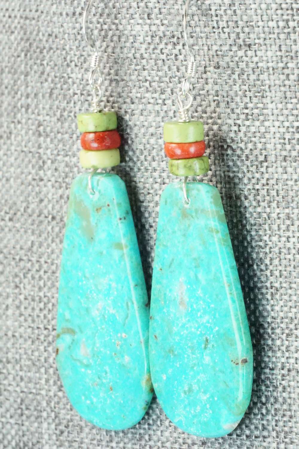 Turquoise & Sterling Silver Earrings - Lupe Lovato