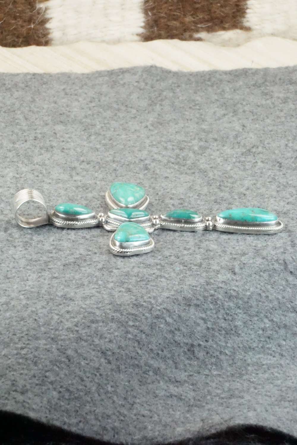 Turquoise & Sterling Silver Pendant - Samuel Yellowhair