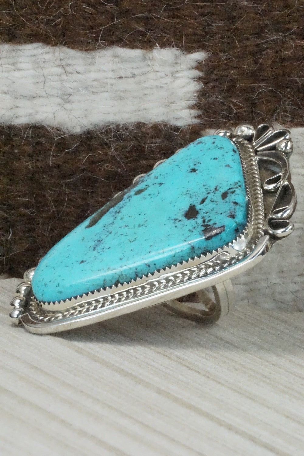 Turquoise and Sterling Silver Ring - Ray Nez - Size 7