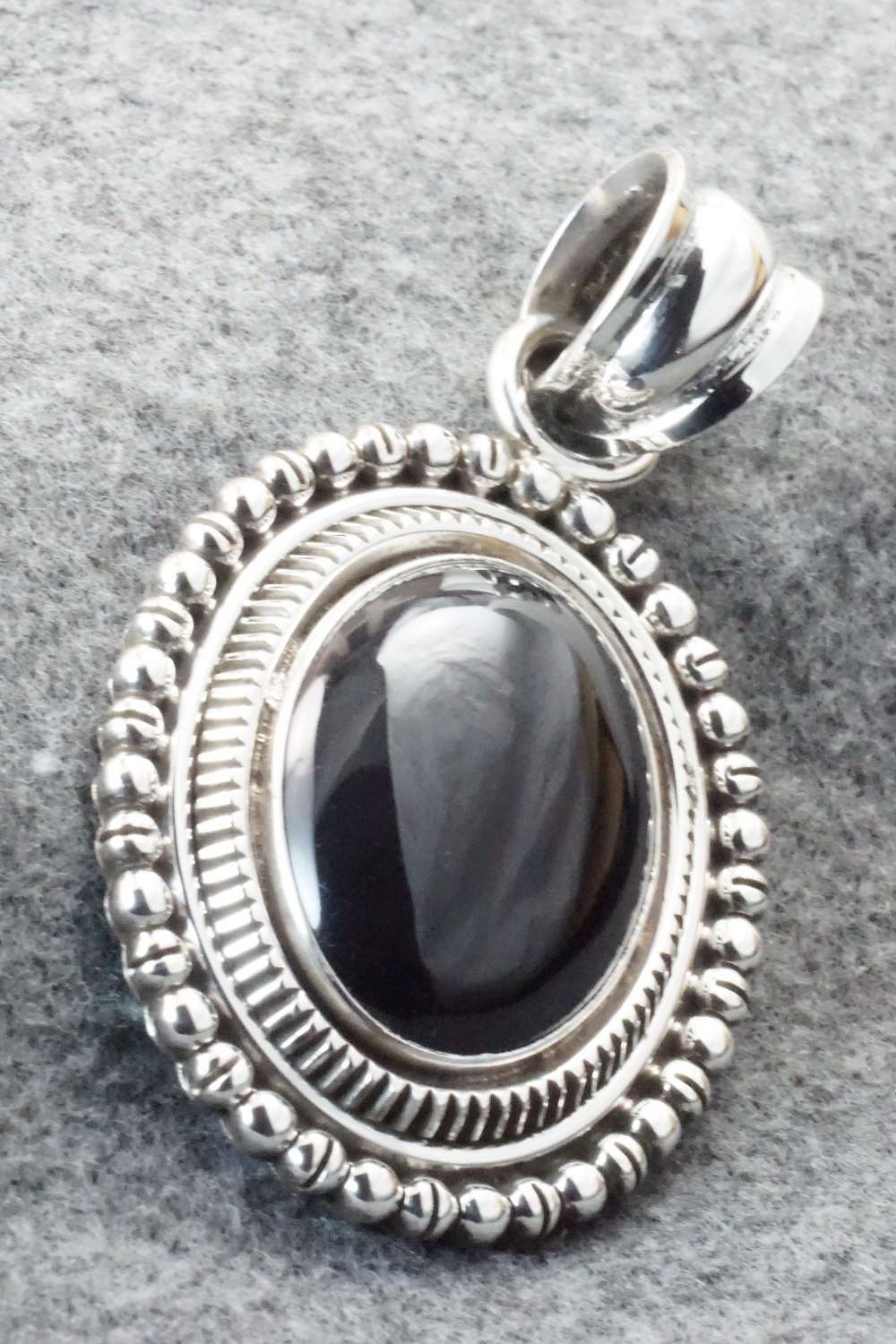 Onyx & Sterling Silver Pendant - Delbert Gordon
