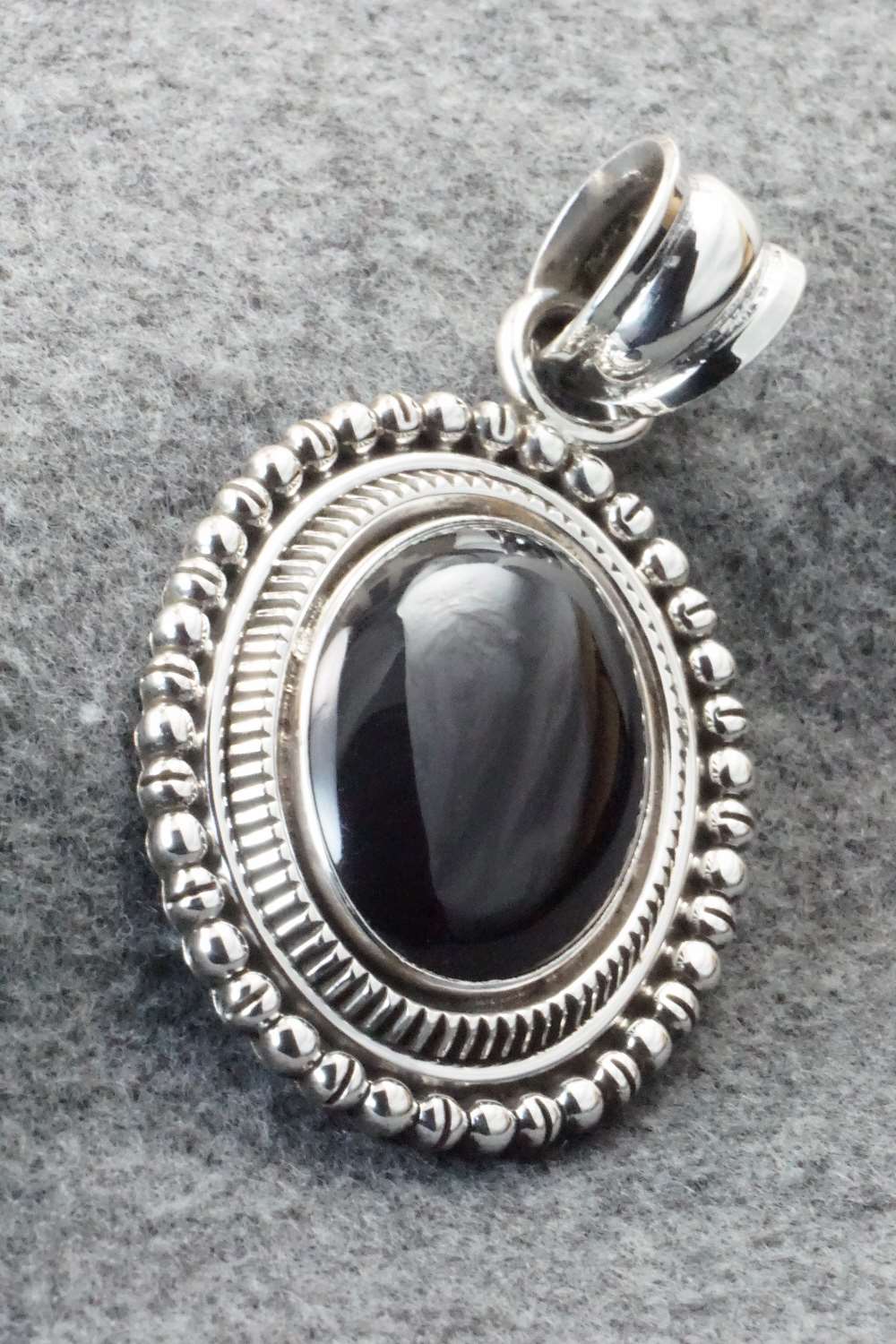 Onyx & Sterling Silver Pendant - Delbert Gordon