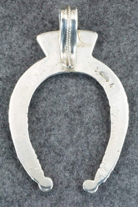 Coral and Sterling Silver Pendant - Delbert Arviso