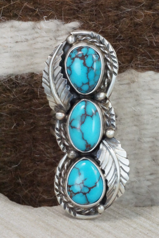 Turquoise and Sterling Silver Ring - Betta Lee - Size 7.5
