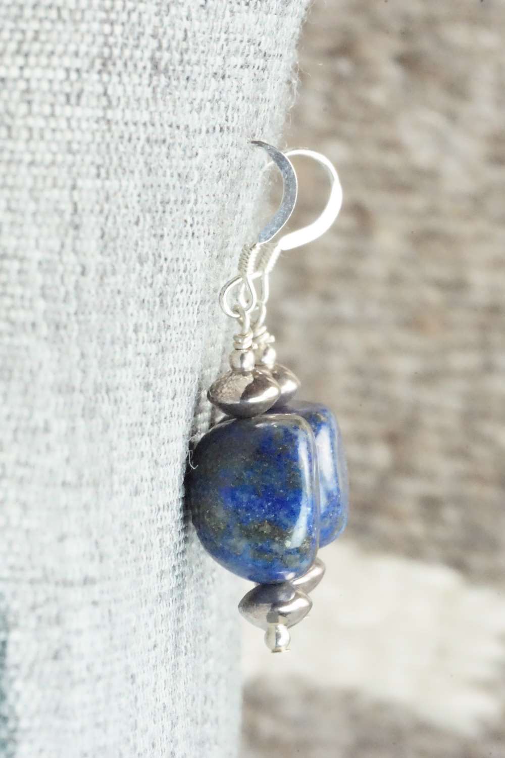 Lapis and Sterling Silver Earrings - Navajo