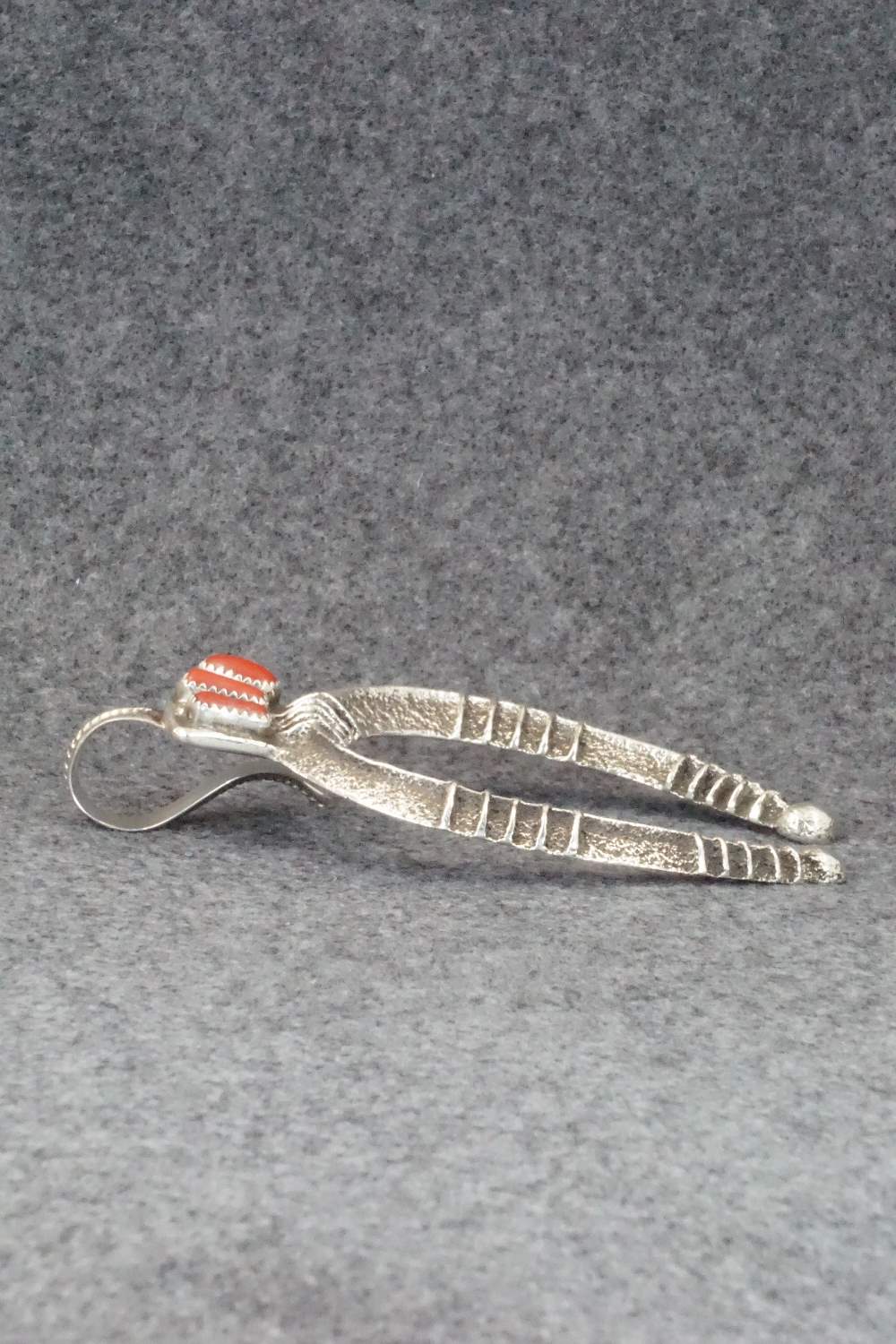 Coral and Sterling Silver Pendant - Delbert Arviso