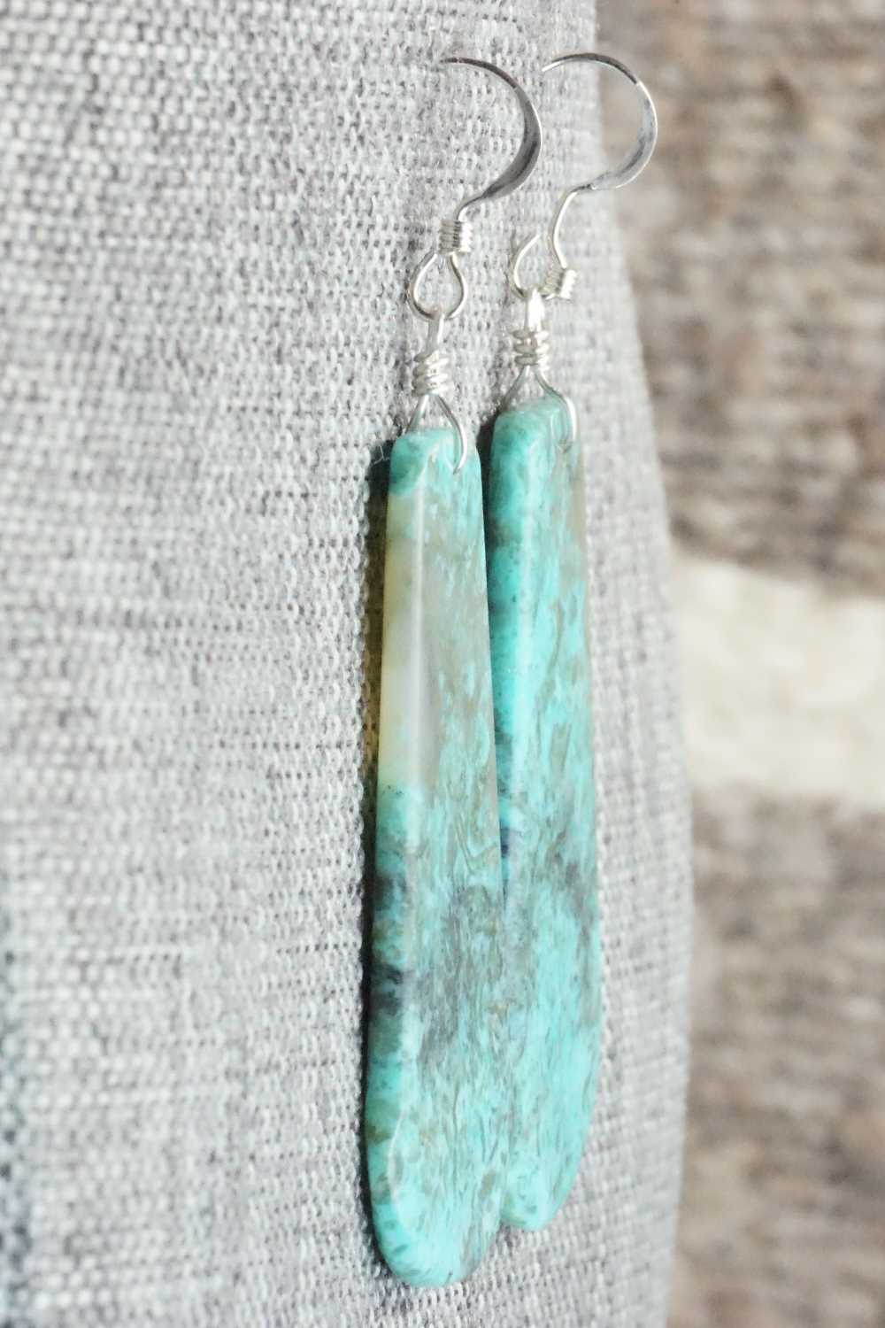 Turquoise & Sterling Silver Earrings - Lupe Lovato