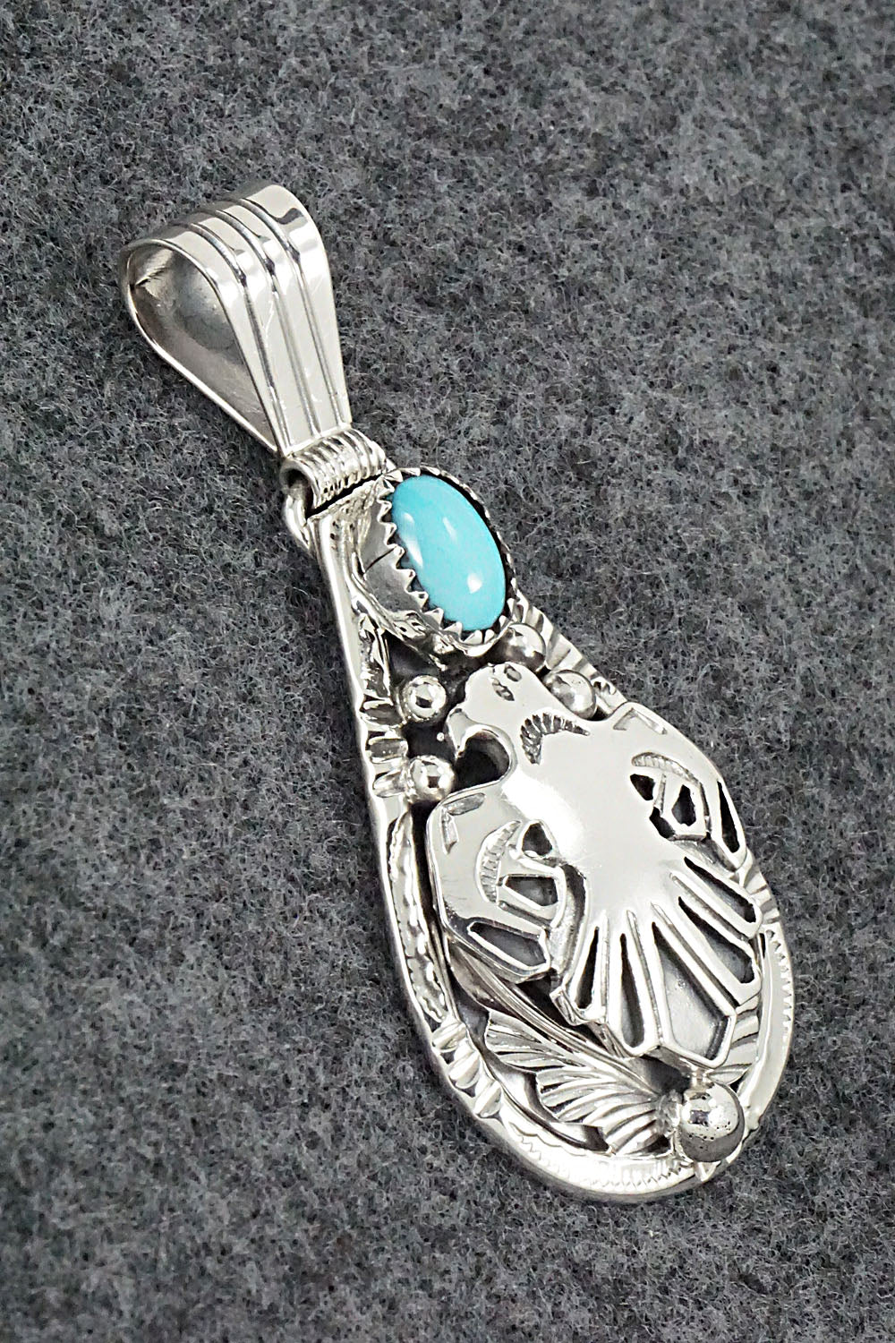 Turquoise and Sterling Silver Pendant - Henry Attakai