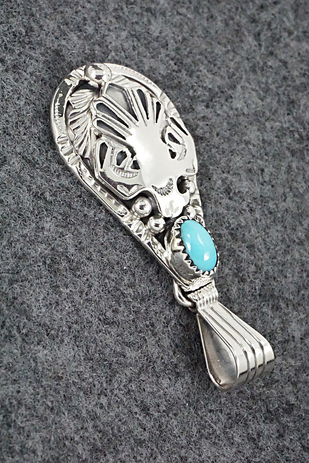 Turquoise and Sterling Silver Pendant - Henry Attakai