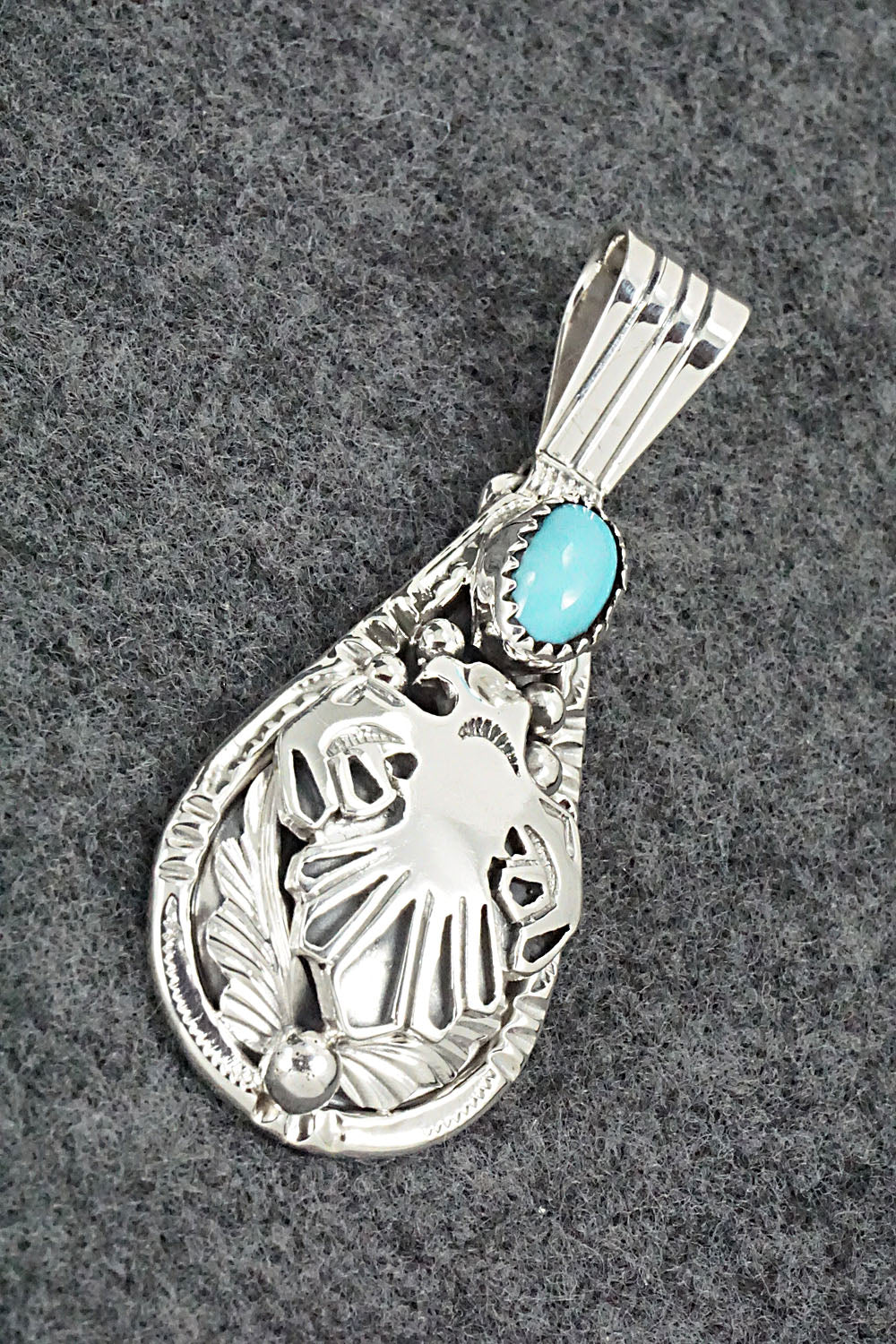 Turquoise and Sterling Silver Pendant - Henry Attakai