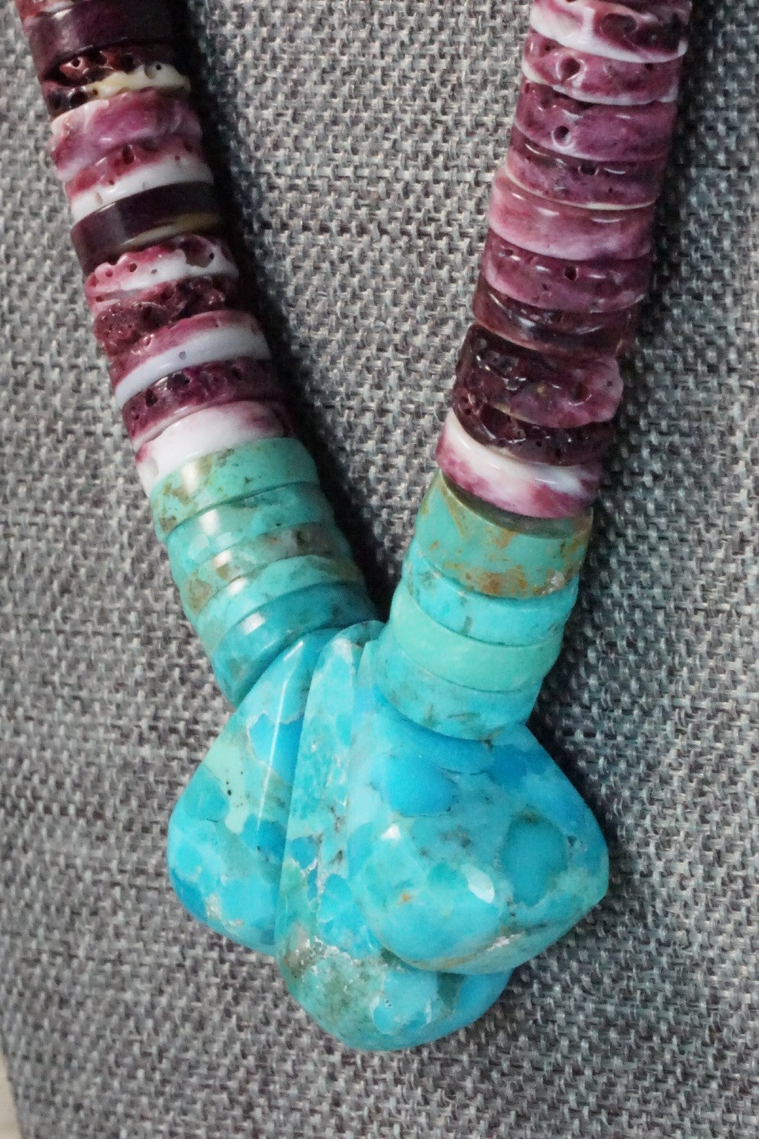 Turquoise & Spiny Oyster Necklace - Joe Garcia