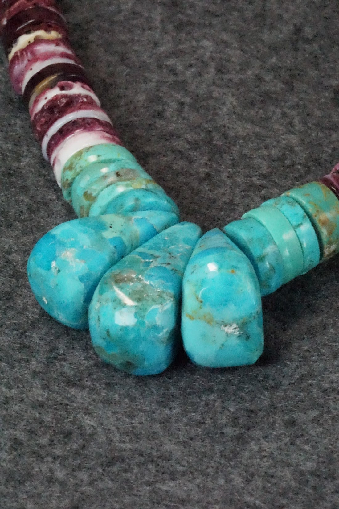 Turquoise & Spiny Oyster Necklace - Joe Garcia