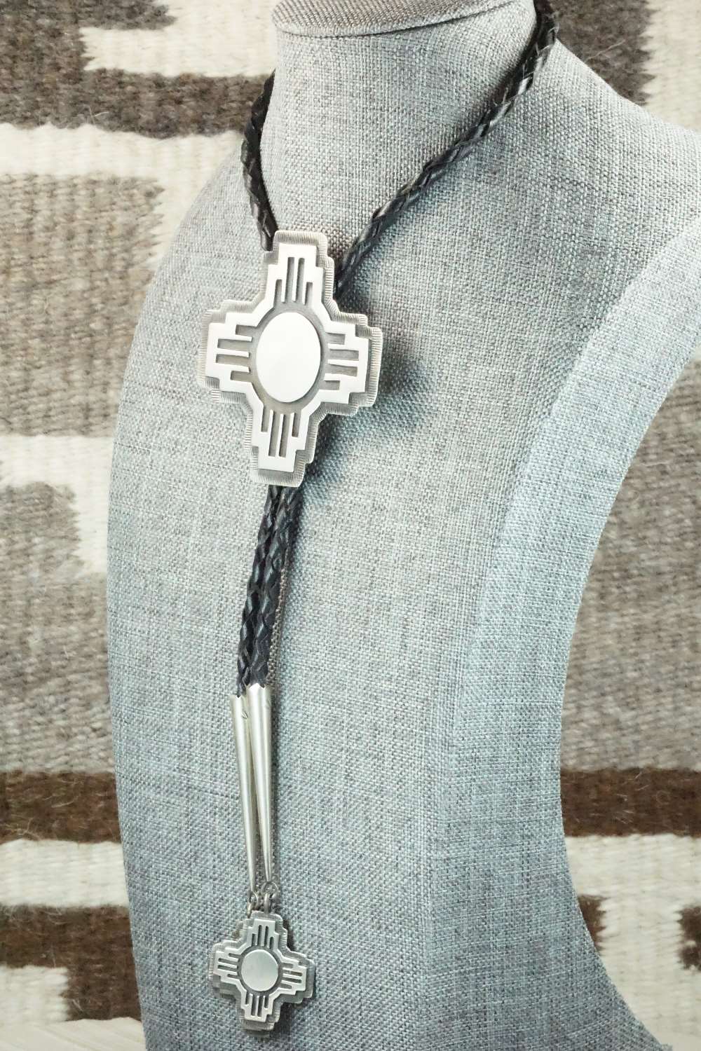 Sterling Silver Bolo Tie - Wallace Yazzie Jr.