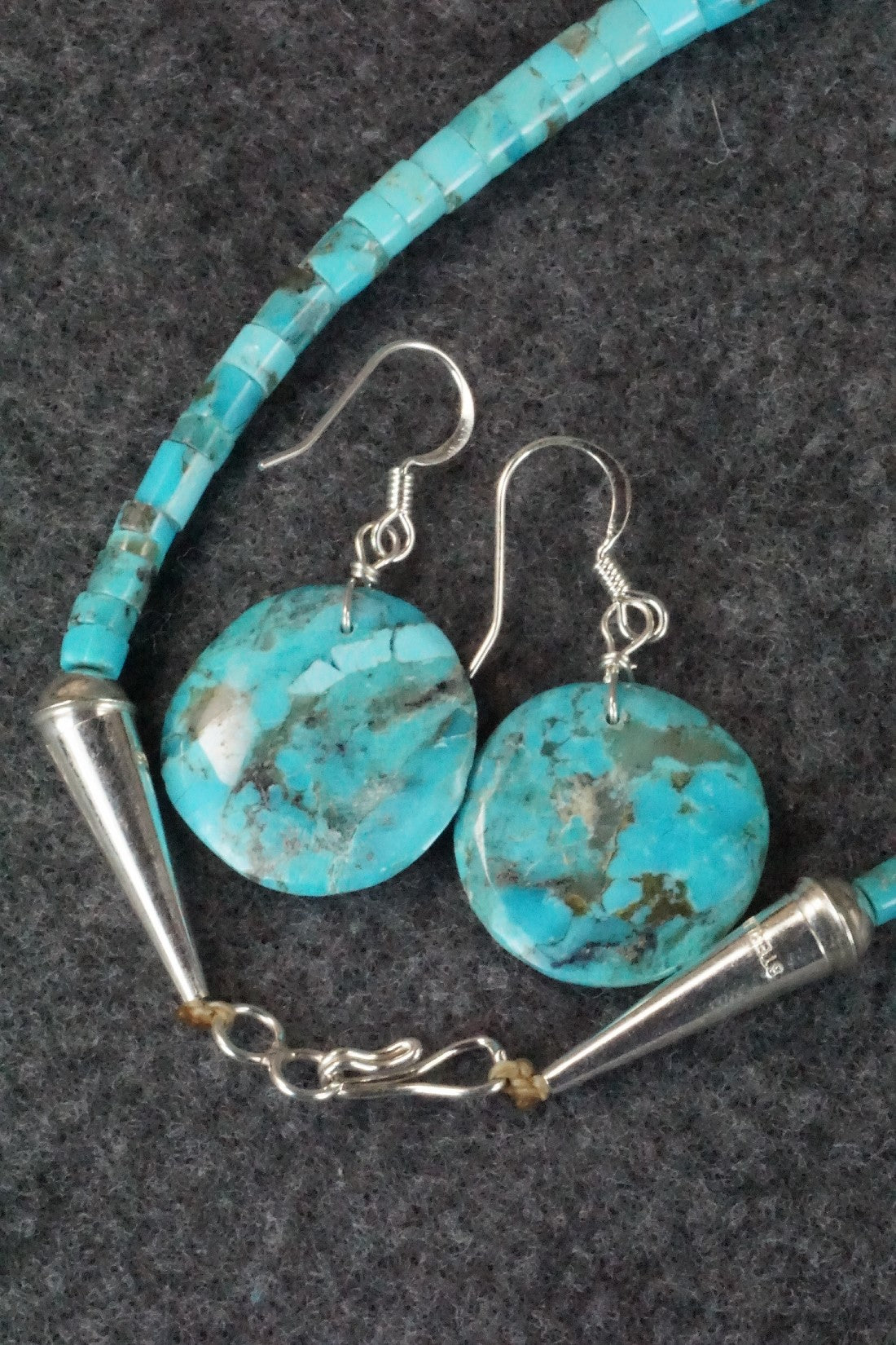 Turquoise & Sterling Silver Necklace and Earrings Set - Joe Garcia