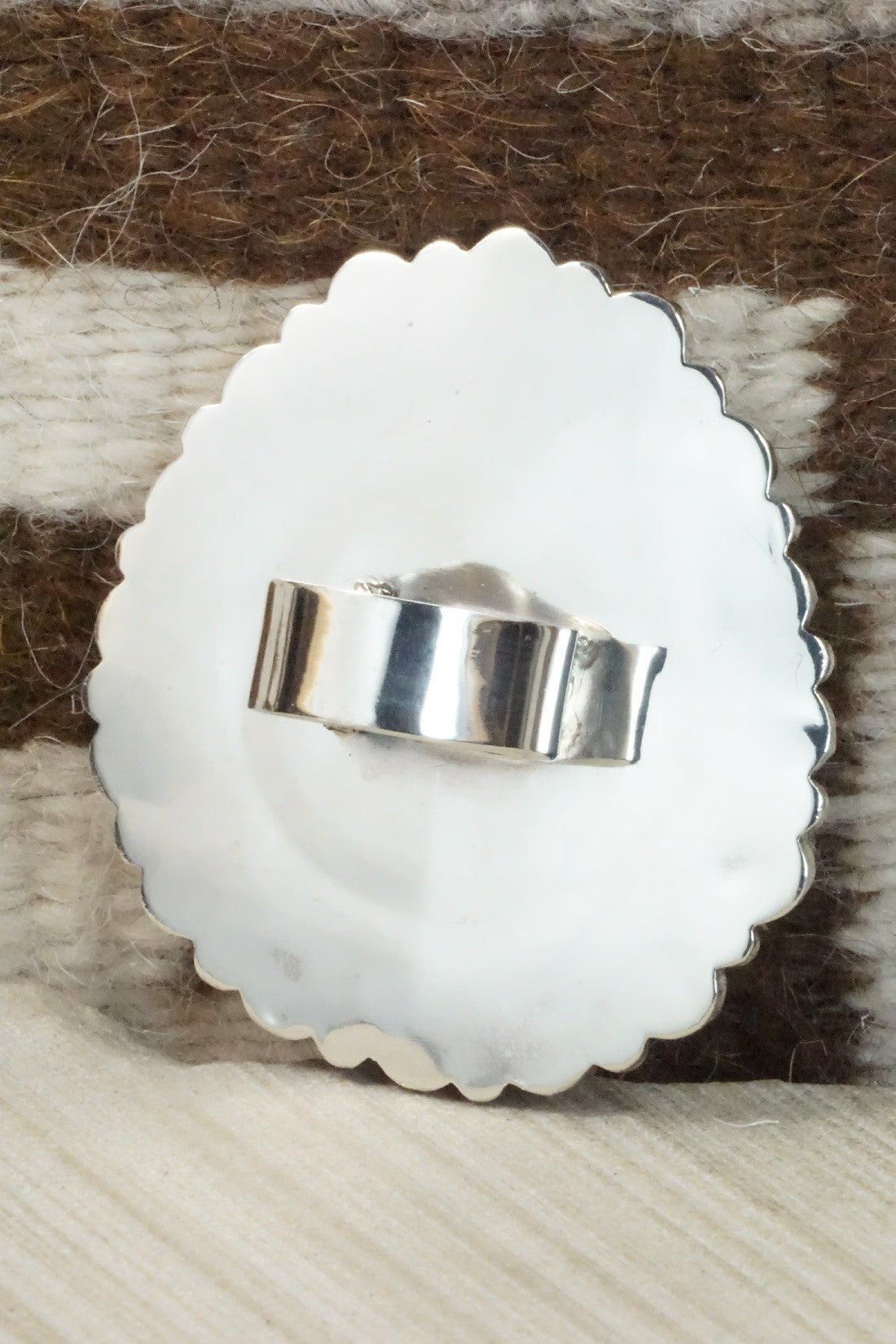 Turquoise, Spiny Oyster & Sterling Silver Ring - Hemerson Brown - Size 8 (Adj.)