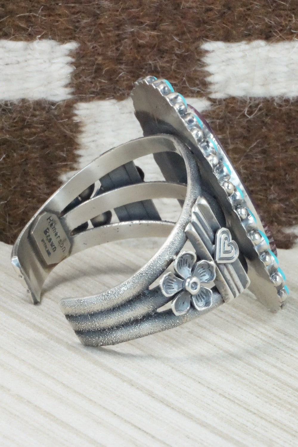 Spiny Oyster, Turquoise & Sterling Silver Bracelet - Hemerson Brown