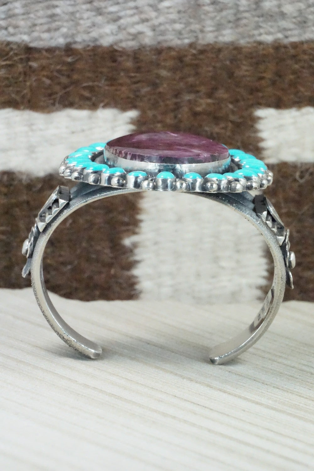 Spiny Oyster, Turquoise & Sterling Silver Bracelet - Hemerson Brown