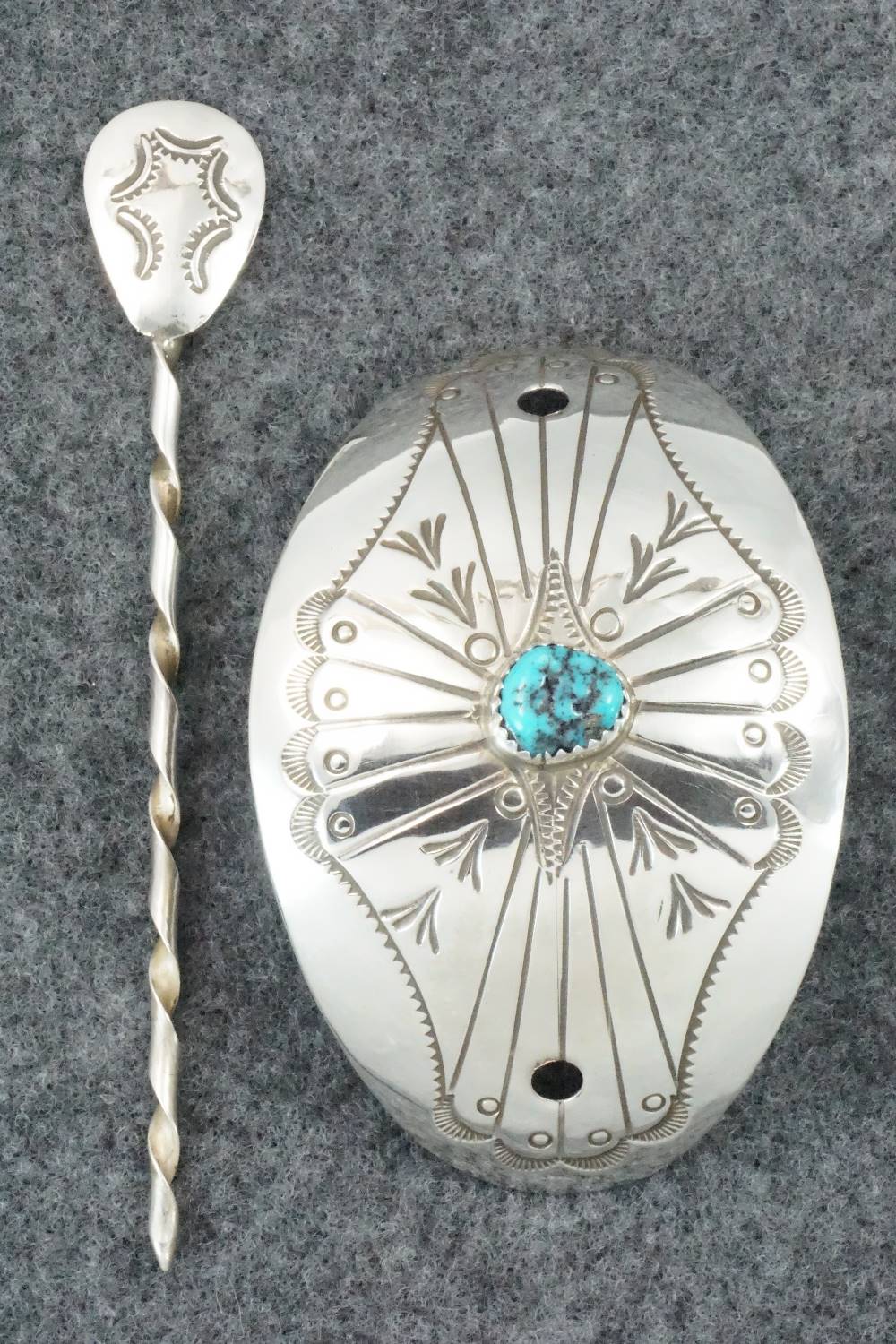 Turquoise & Sterling Silver Hair Pin - Jolene Begay