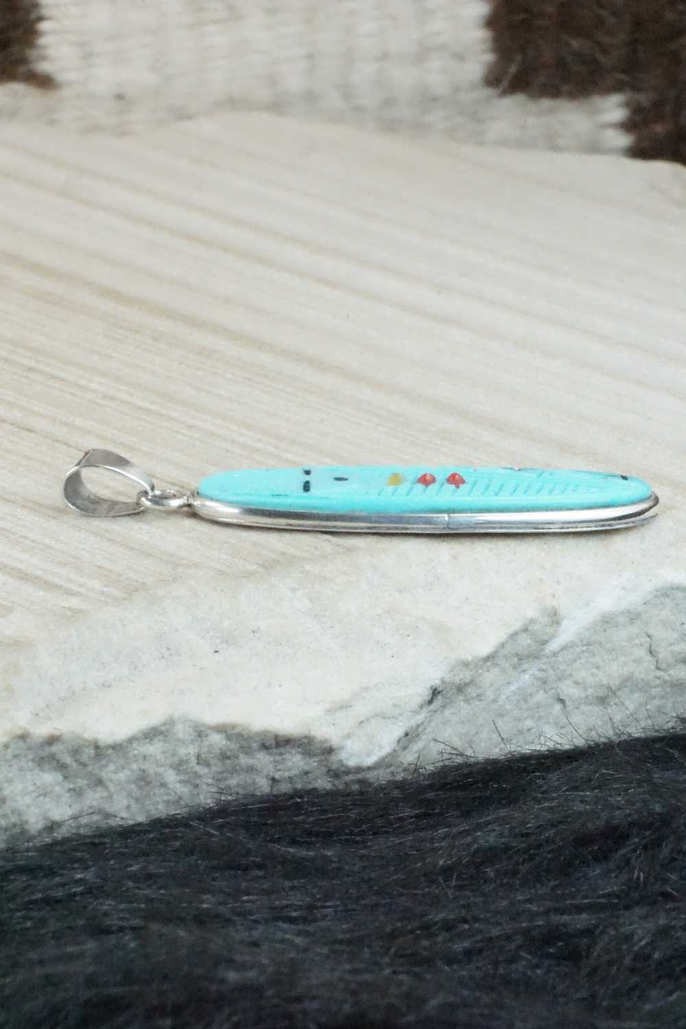 Turquoise & Sterling Silver Pendant - Stuart Quandelacy