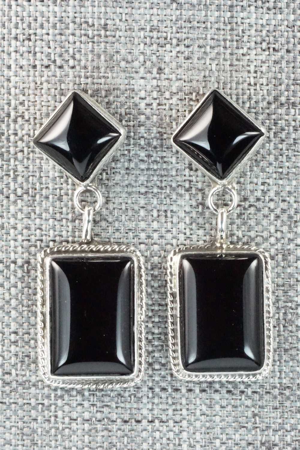 Onyx & Sterling Silver Earrings - Samuel Yellowhair