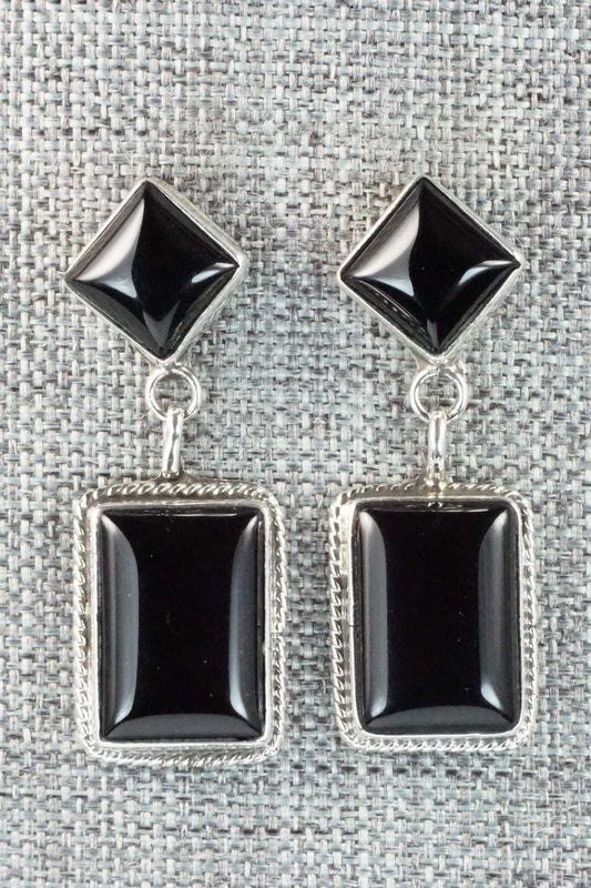 Onyx & Sterling Silver Earrings - Samuel Yellowhair