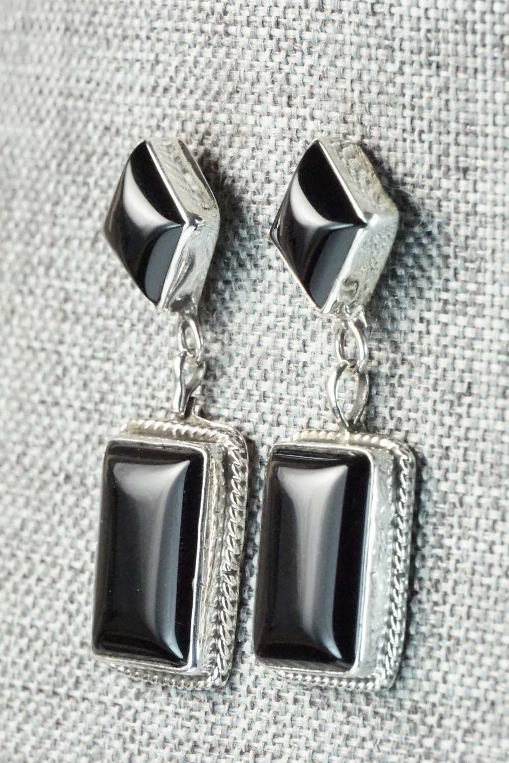 Onyx & Sterling Silver Earrings - Samuel Yellowhair