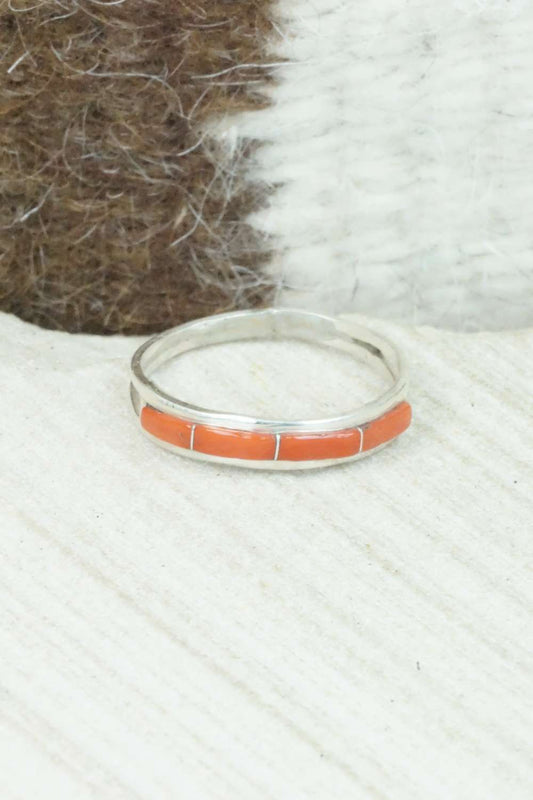 Coral & Sterling Silver Ring - Jamie Johnson - Size 9.75