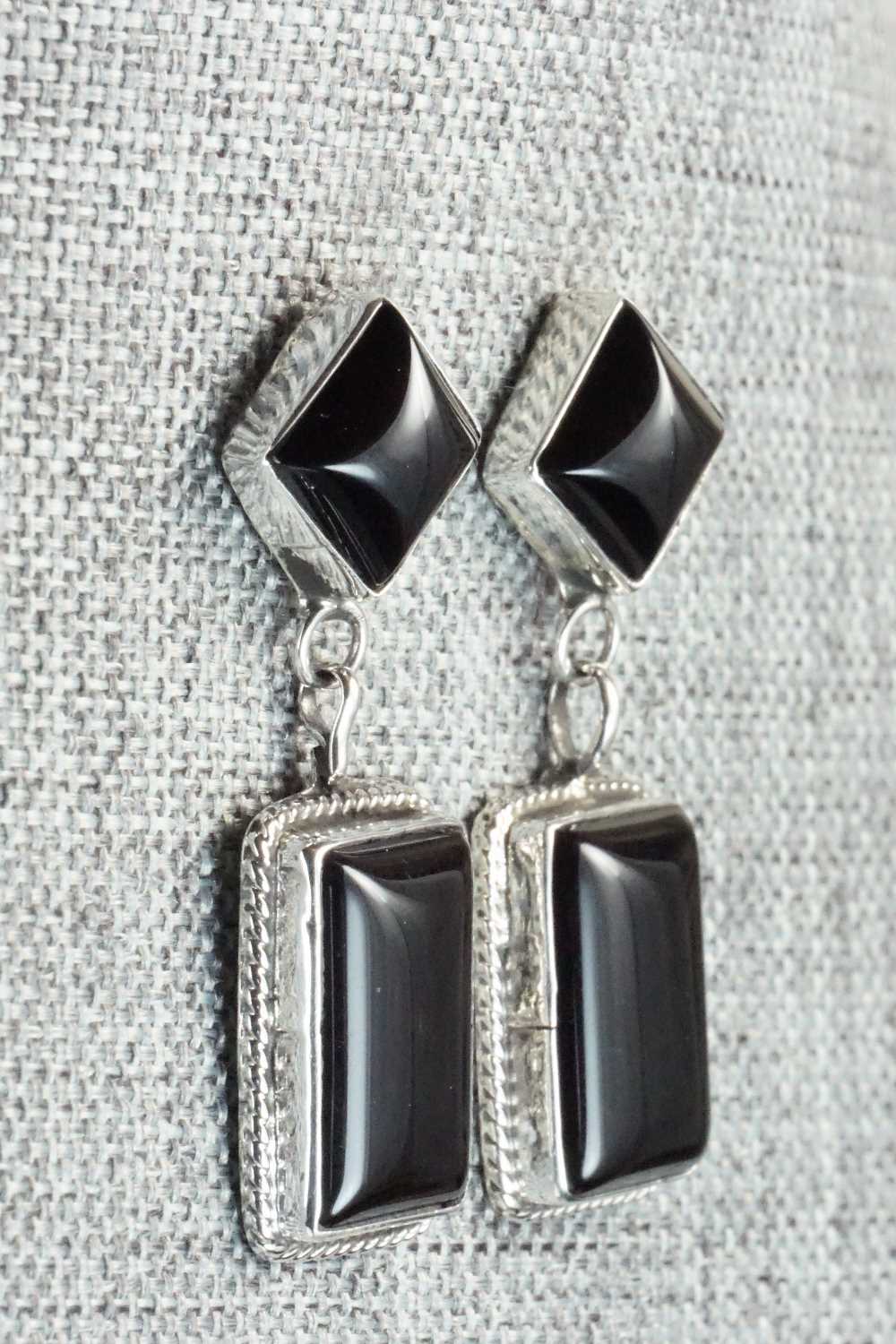 Onyx & Sterling Silver Earrings - Samuel Yellowhair