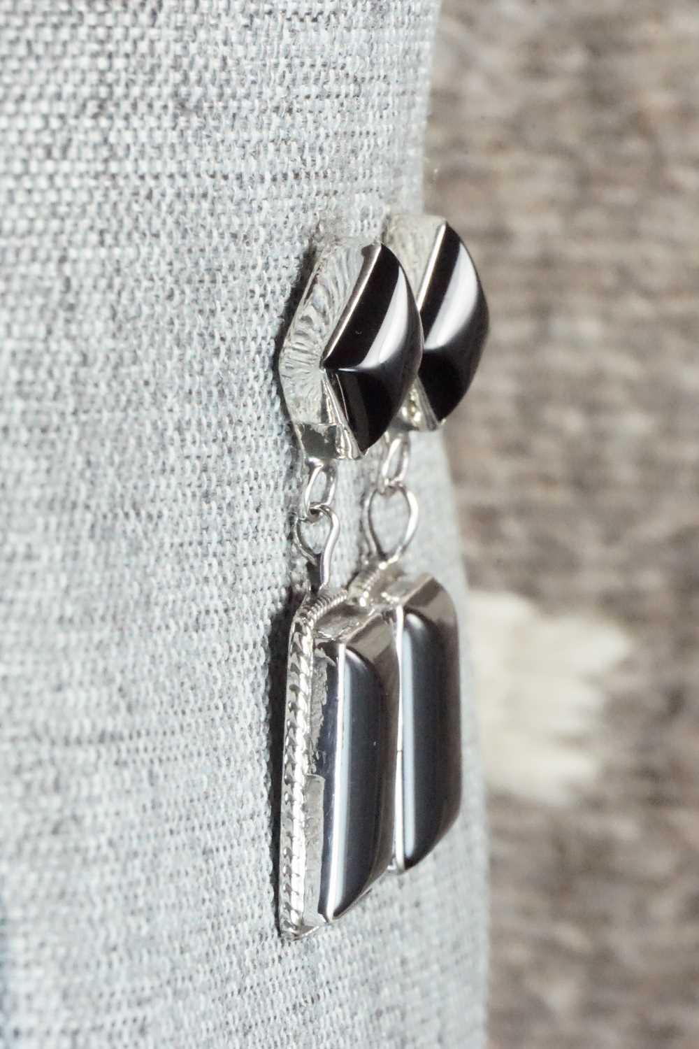 Onyx & Sterling Silver Earrings - Samuel Yellowhair