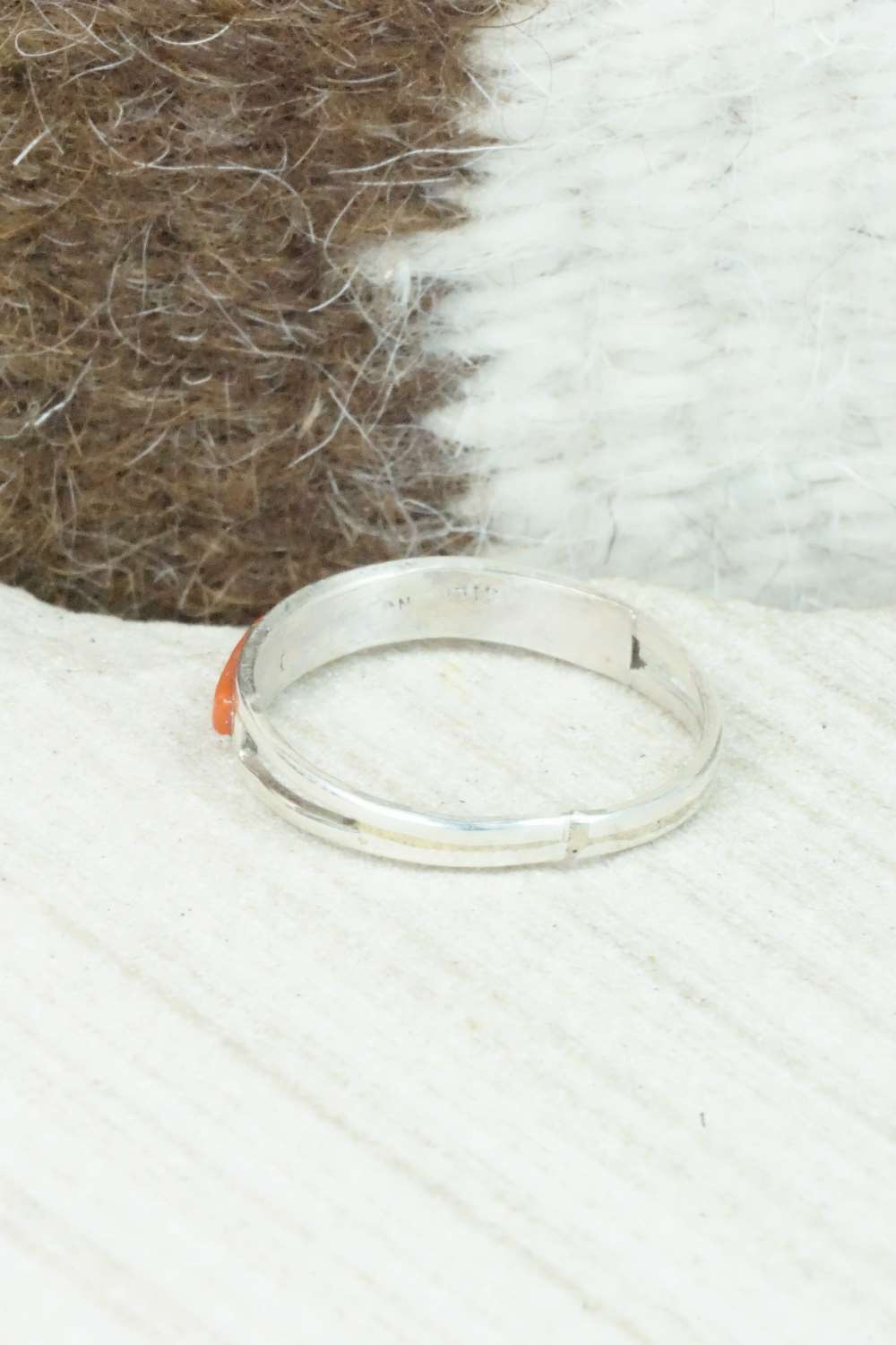 Coral & Sterling Silver Ring - Jamie Johnson - Size 9.75
