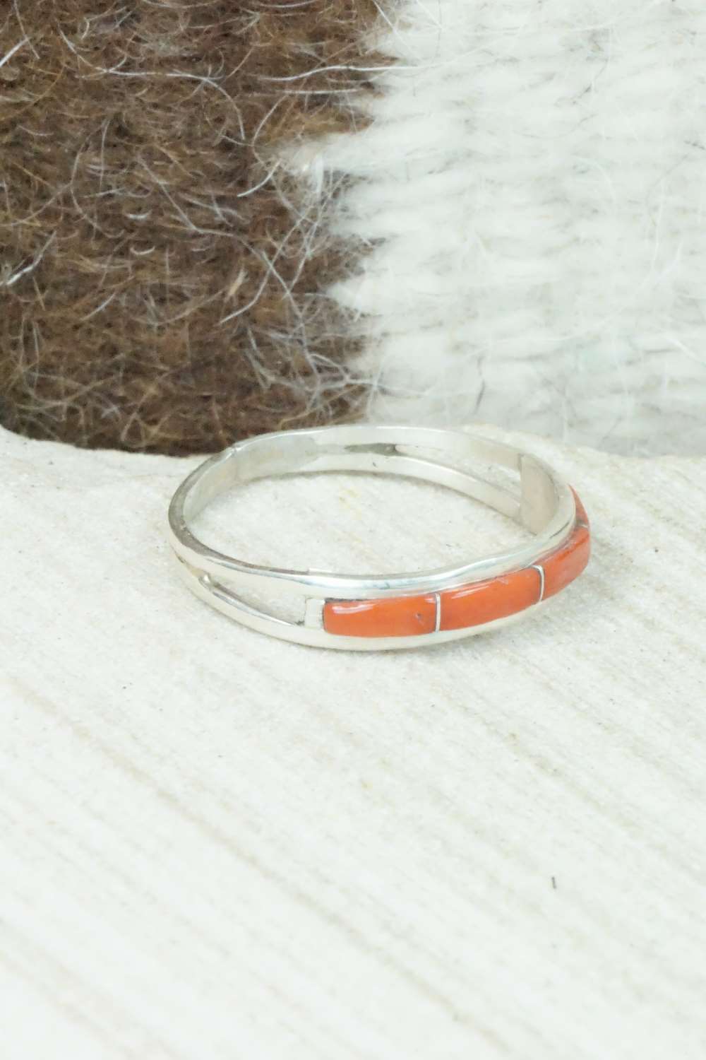 Coral & Sterling Silver Ring - Jamie Johnson - Size 9.75