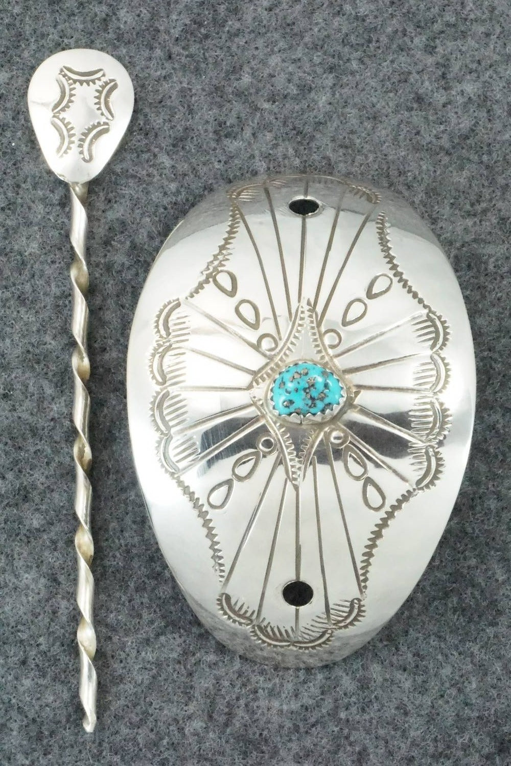 Turquoise & Sterling Silver Hair Pin - Jolene Begay