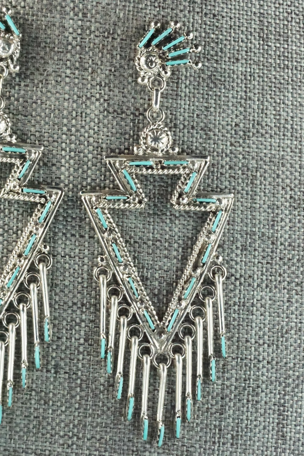Turquoise & Sterling Silver Earrings - Kevin Leekity