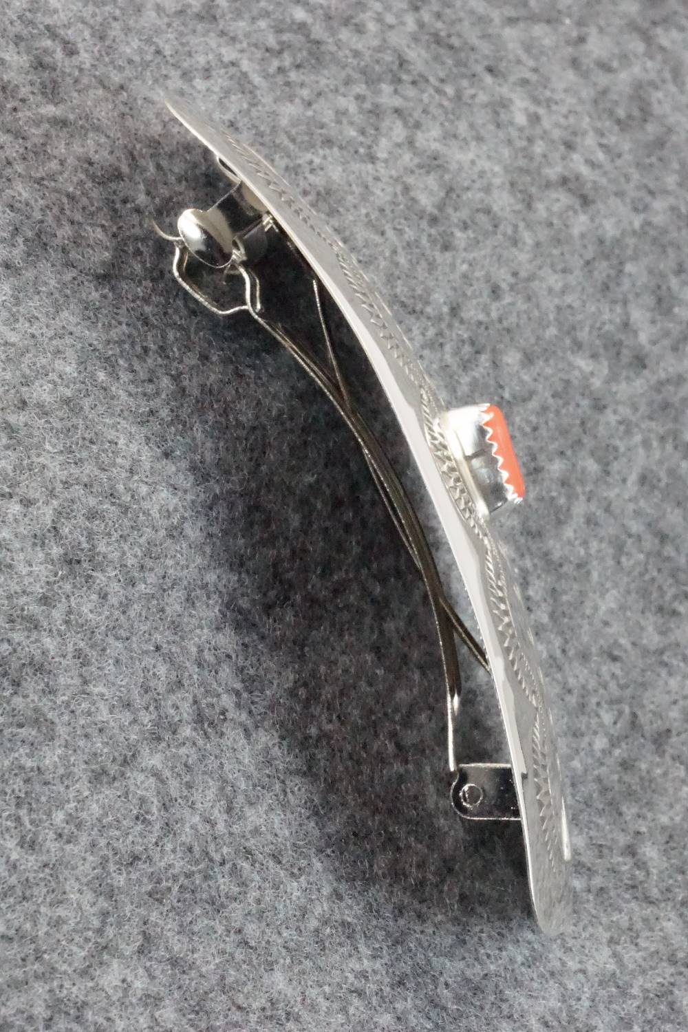 Coral & Sterling Silver Hair Barrette - Jolene Begay
