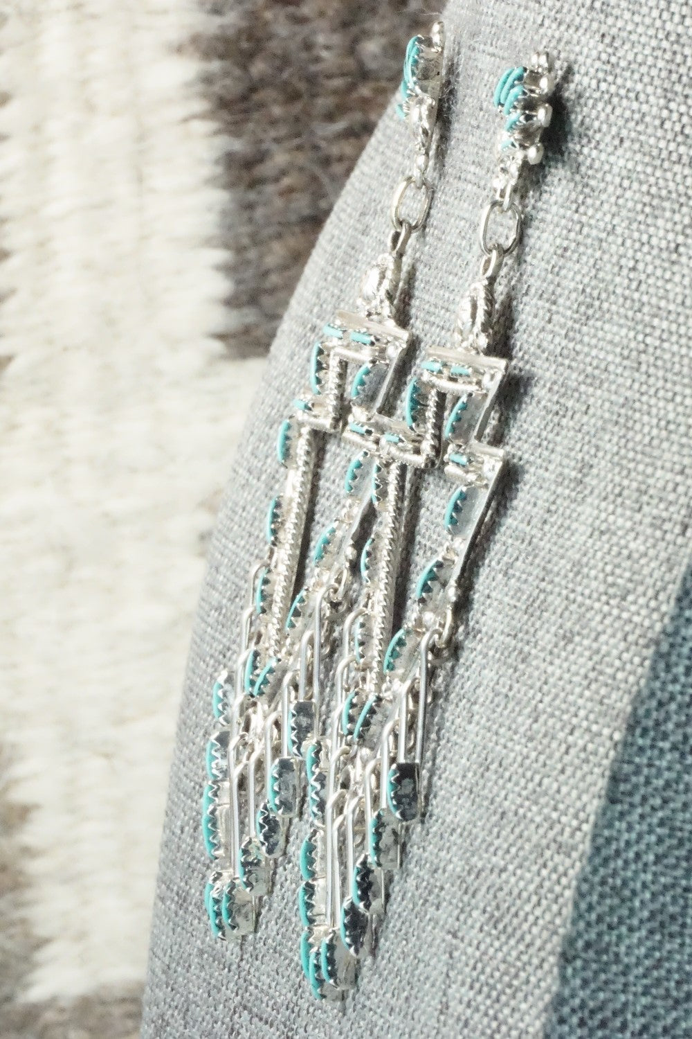 Turquoise & Sterling Silver Earrings - Kevin Leekity