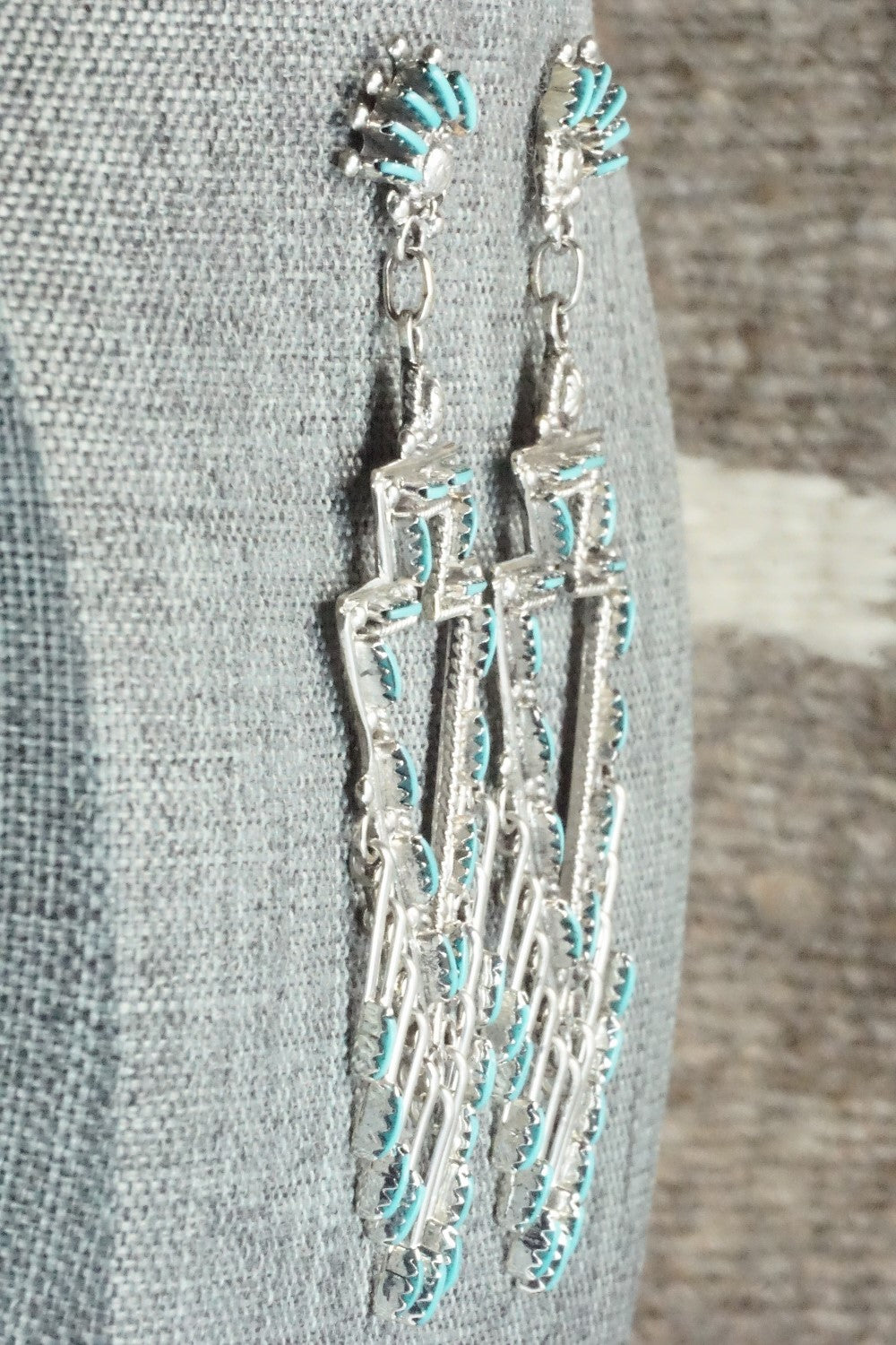 Turquoise & Sterling Silver Earrings - Kevin Leekity