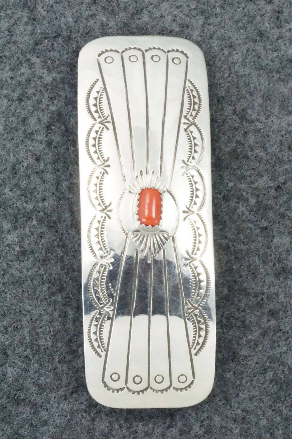 Coral & Sterling Silver Hair Barrette - Jolene Begay